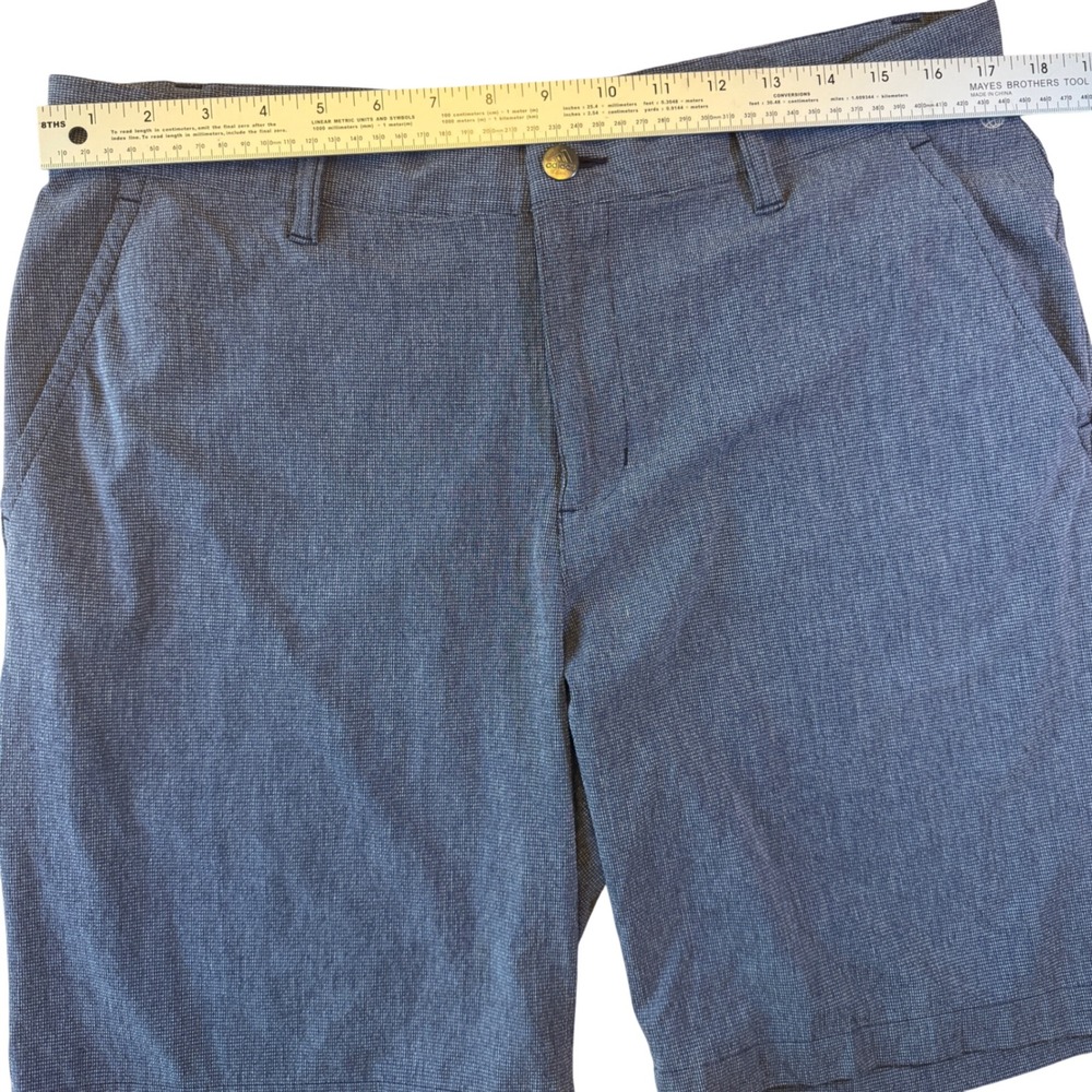 Adidas Golf Shorts Mens 34 Blue Heather Performance Athletic Flat Front 9 Inseam - Picture 2 of 6